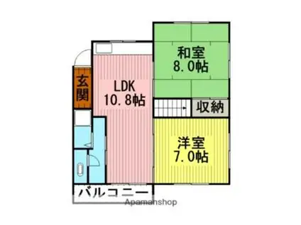 新阿品アパート(2LDK/2階)の間取り写真