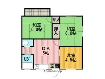 シェトワ錦見(3DK/2階)の間取り写真