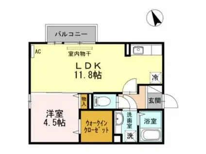 LAXACOURTII(1LDK/2階)の間取り写真