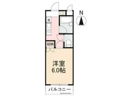 高松琴平電気鉄道長尾線 花園駅(高松) 徒歩4分 4階建 築28年(1K/4階)の間取り写真