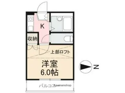 ドエル新北(1K/2階)の間取り写真