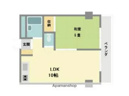 コンフォール錦町(1LDK/4階)の間取り写真