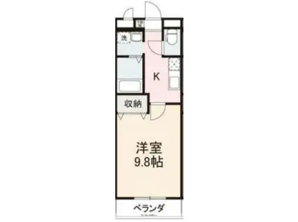 コンフォート昭和町(1K/3階)の間取り写真
