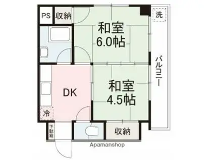 江郷第二ビル(2DK/2階)の間取り写真