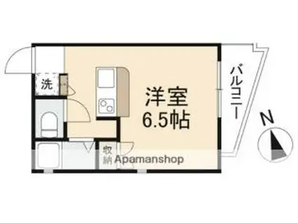 JR高徳線 栗林公園北口駅 徒歩8分 3階建 築23年(ワンルーム/1階)の間取り写真