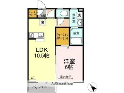 高松琴平電気鉄道琴平線 仏生山駅 徒歩36分 2階建 築17年(1LDK/2階)の間取り写真