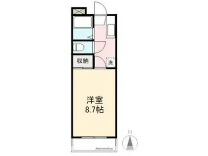 ラフィネ・ノワール高松(1K/4階)の間取り写真