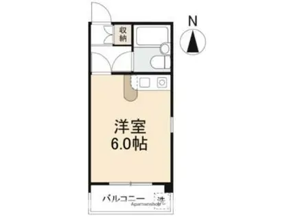 アルソリエート高松(ワンルーム/6階)の間取り写真