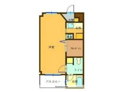 JR予讃線 観音寺駅(香川) 徒歩25分 3階建 築24年(ワンルーム/3階)の間取り写真