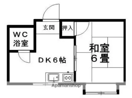 みどり荘(1DK/3階)の間取り写真