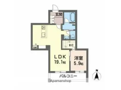 クールマノワール朝生田(1LDK/3階)の間取り写真