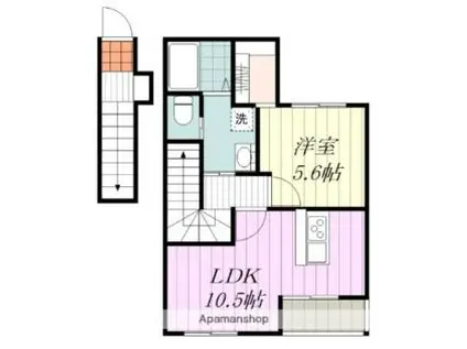 BEEKS高岡(1LDK/2階)の間取り写真