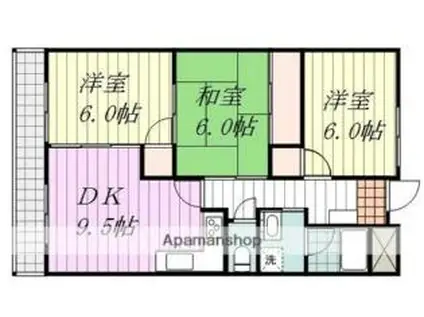 コーポ富久(3LDK/2階)の間取り写真