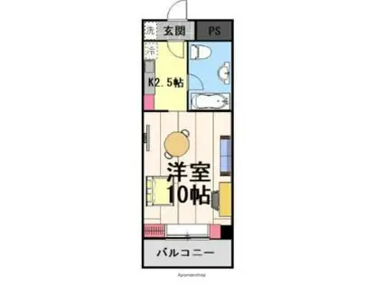 伊予鉄道本町線 南堀端駅 徒歩4分 11階建 築34年(1K/3階)の間取り写真