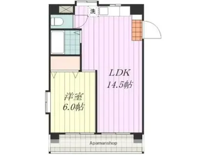 伊予鉄道横河原線 いよ立花駅 徒歩6分 4階建 築37年(1LDK/3階)の間取り写真