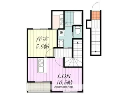 愛媛県松山市 2階建 新築(1LDK/2階)の間取り写真