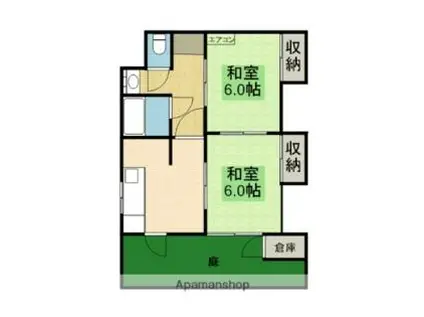 拓川アパート(2K/1階)の間取り写真