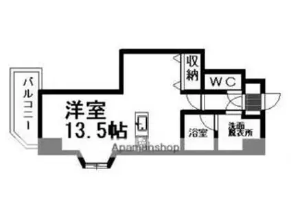 伊予鉄道市駅線 勝山町駅 徒歩16分 10階建 築17年(ワンルーム/2階)の間取り写真