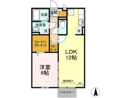 伊予鉄道横河原線 鷹ノ子駅 徒歩4分 2階建 築19年(1LDK/2階)の間取り写真