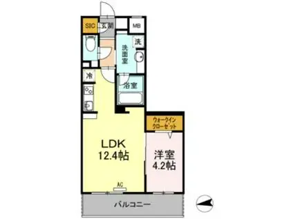 伊予鉄道市駅線 南町駅 徒歩9分 5階建 築7年(1LDK/3階)の間取り写真