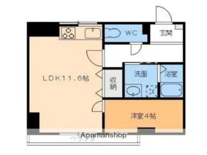 フレンドリー清水(1LDK/2階)の間取り写真