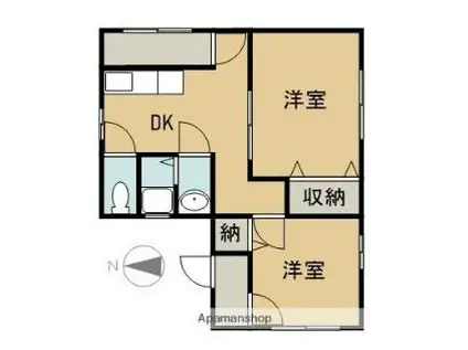 坂上アパート(2DK/2階)の間取り写真