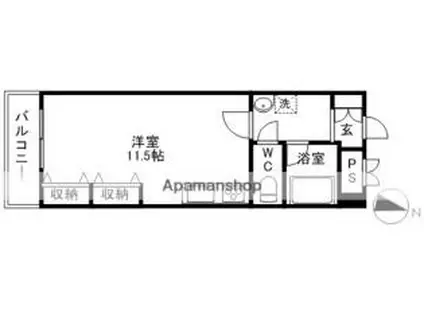 JR予讃線 川之江駅 徒歩30分 5階建 築16年(ワンルーム/2階)の間取り写真