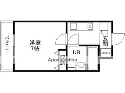 マリオン伊予三島(1K/6階)の間取り写真