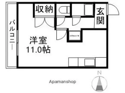 マリオン伊予三島(1K/8階)の間取り写真