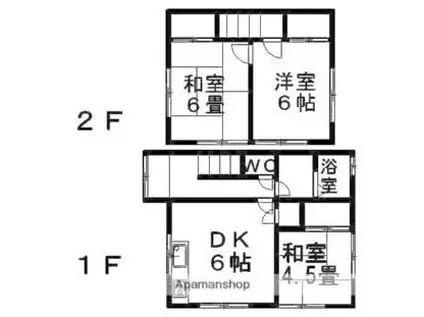 愛媛県松山市 2階建 築23年(3DK)の間取り写真