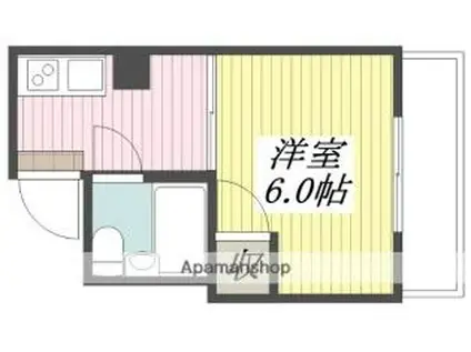 岡崎第6ビル(1K/5階)の間取り写真