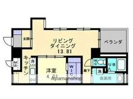 モンテ・ルーチェ喜与町(1LDK/6階)の間取り写真