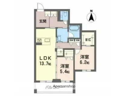 シャーメゾンキャメリア(2LDK/3階)の間取り写真