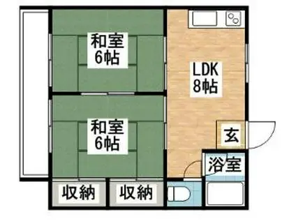 コーポ上野(2LDK/1階)の間取り写真