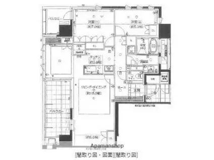 福岡市地下鉄七隈線 六本松駅 徒歩10分 14階建 築13年(2LDK/6階)の間取り写真