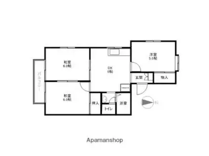 セレーネ城南(3LDK/1階)の間取り写真