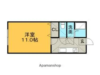 JR久大本線 田主丸駅 徒歩18分 2階建 築28年(1K/2階)の間取り写真