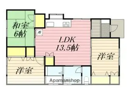 JR久大本線 田主丸駅 徒歩6分 1階建 築15年(3LDK)の間取り写真