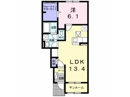 コンフォール(1LDK/1階)の間取り写真