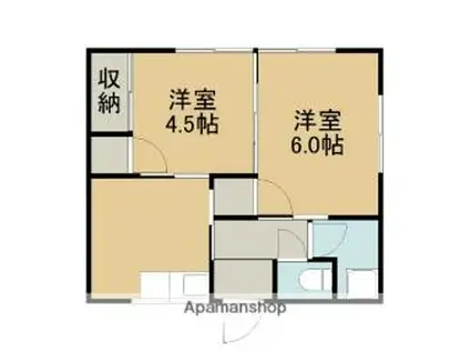 松田アパート(2K/2階)の間取り写真