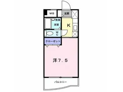 エスポワールさとう(1K/4階)の間取り写真