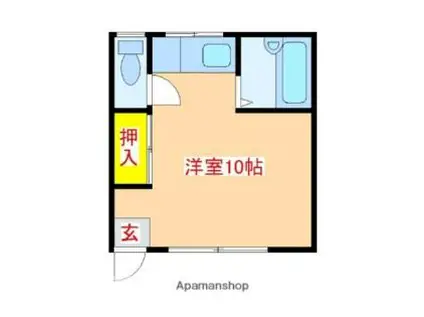 JR肥薩線 大隅横川駅 徒歩40分 2階建 築29年(ワンルーム/2階)の間取り写真