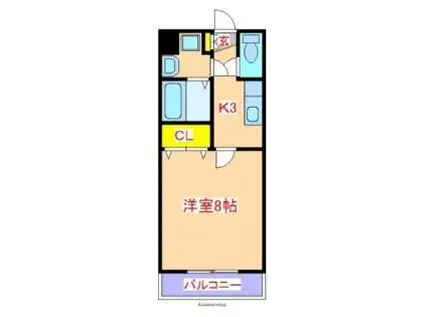 JR日豊本線 錦江駅 徒歩19分 2階建 築22年(1K/2階)の間取り写真