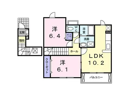 ブランシュール I(2LDK/2階)の間取り写真