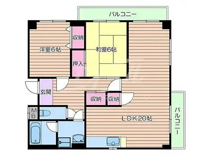 第5清涼マンション(2DK/3階)の間取り写真