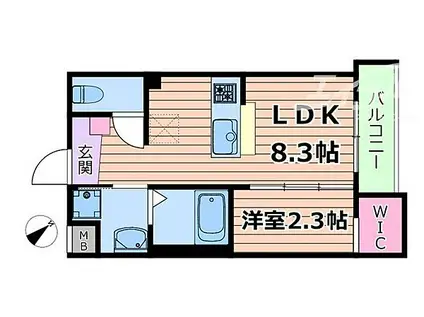 リアコート上新庄(1LDK/2階)の間取り写真