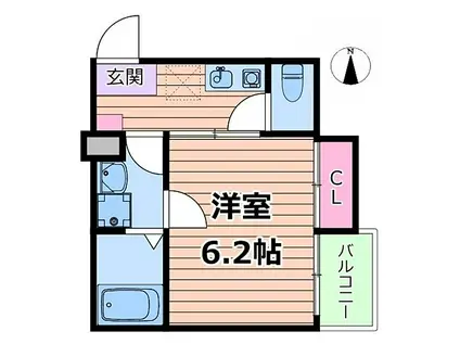 REGIA OSAKA CITY KOMATSU(1K/2階)の間取り写真