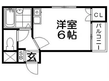 プレアール寝屋川緑町II(ワンルーム/2階)の間取り写真