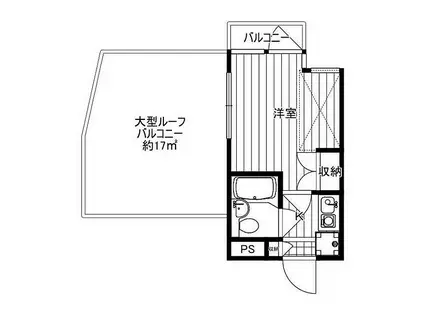 ベルトピア鴨居(ワンルーム/3階)の間取り写真