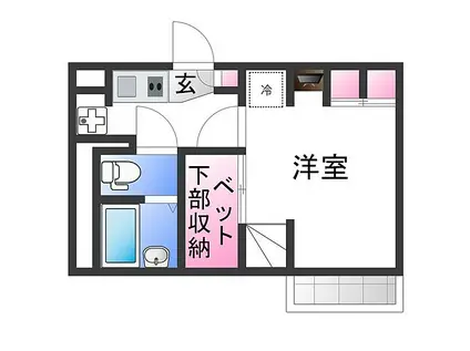 レオパレス板原(1K/1階)の間取り写真